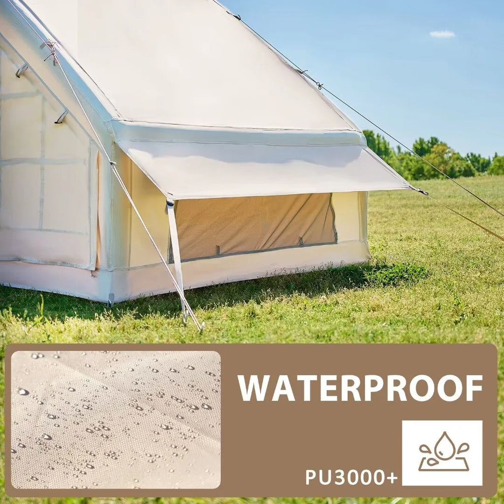 NAIZEA Tent for Camping with Pump - Air Glamping Tents, Easy Setup Blow up Tent, Waterproof Oxford Inflatable Tent, 4 - 6 Person Cabin Tent with Mesh & Chimney Window
