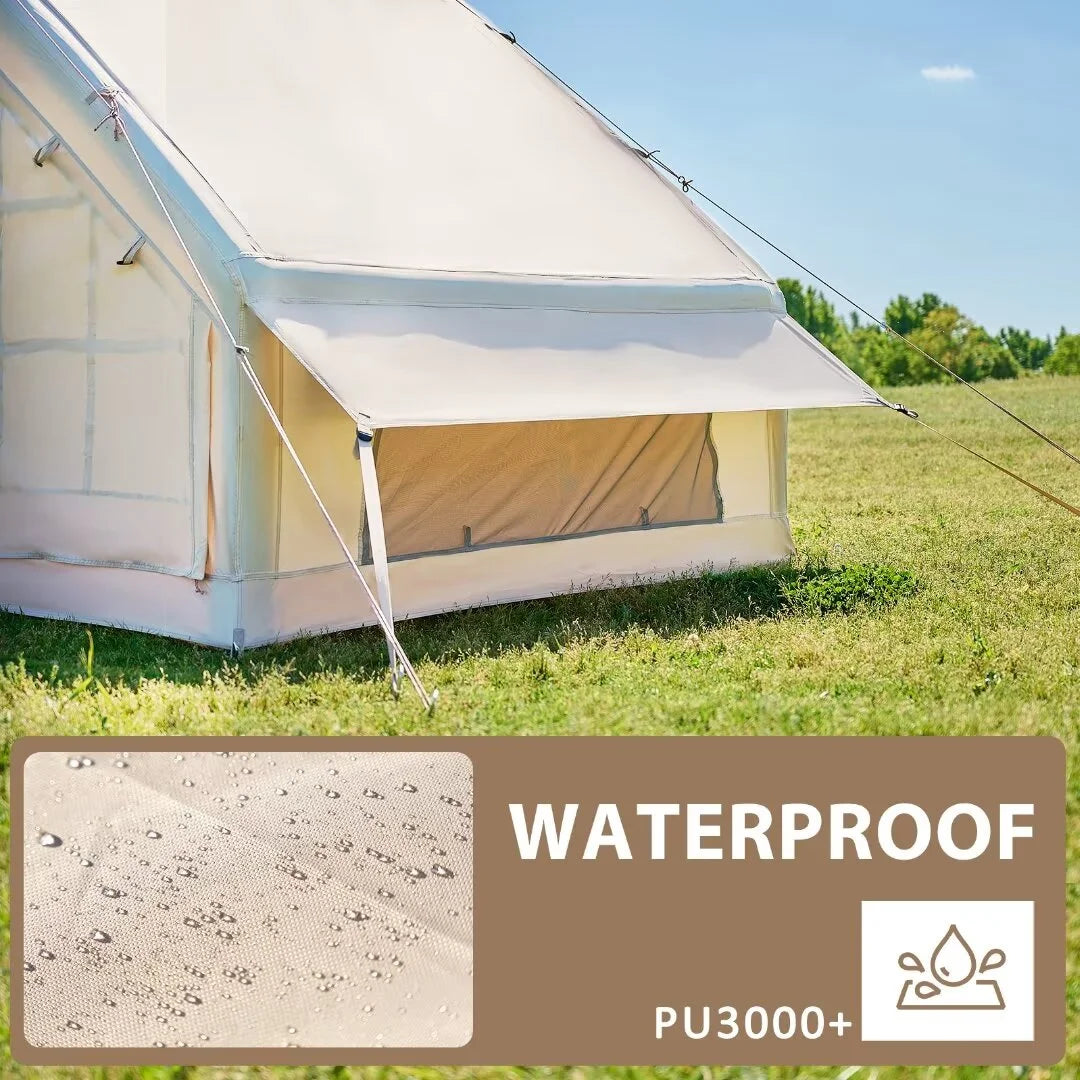 NAIZEA Tent for Camping with Pump - Air Glamping Tents, Easy Setup Blow up Tent, Waterproof Oxford Inflatable Tent, 4 - 6 Person Cabin Tent with Mesh & Chimney Window