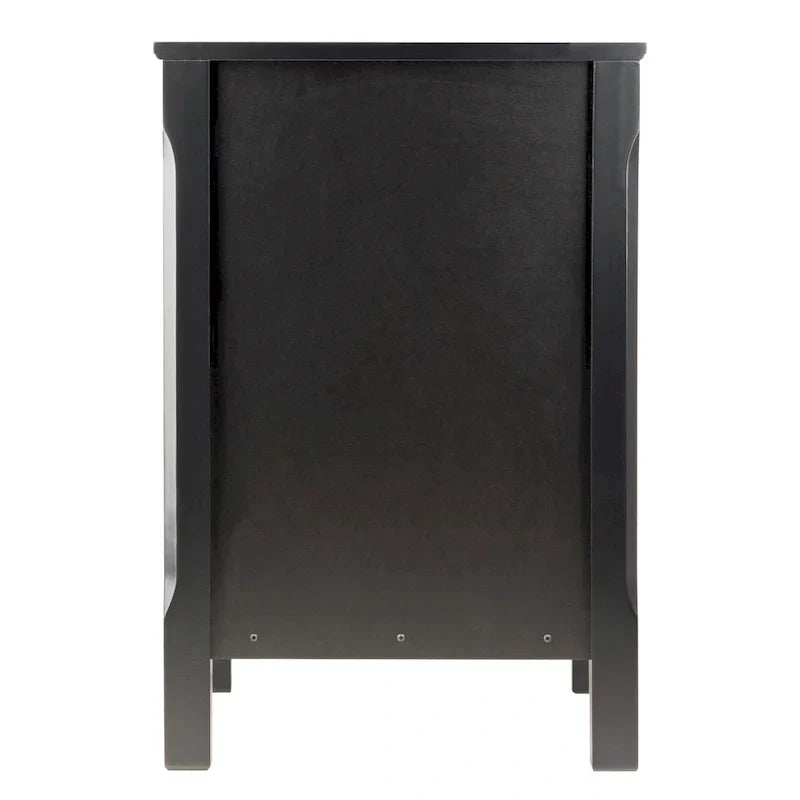 Elegant Black Wooden Nightstand with 3 Generous Storage Drawers - Dimensions: 15.75L x 15.75W x 23.63H