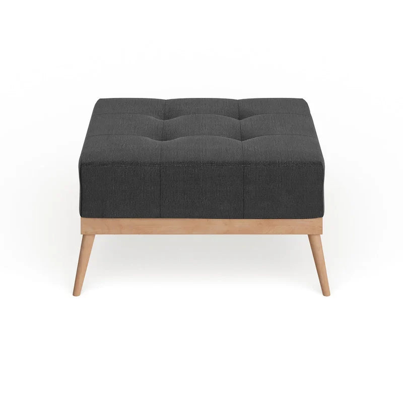 Christopher Knight Home Carson Lund Mid-Century Tufted Fabric Square Ottoman