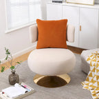 Round Barrel Chair with Fabric and Swivel Design