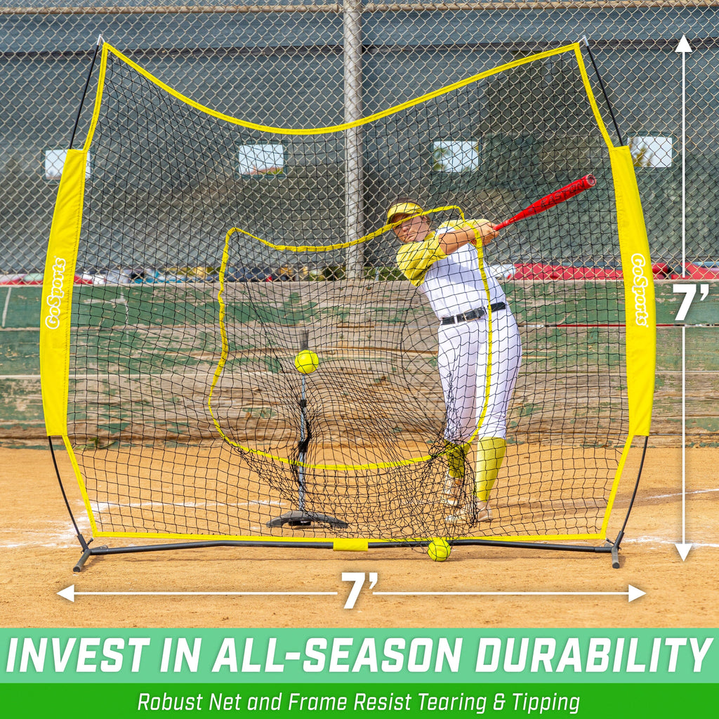 7' x 7' Team Tone Baseball Hitting Net | Yellow