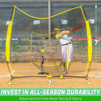 7' x 7' Team Tone Baseball Hitting Net | Yellow