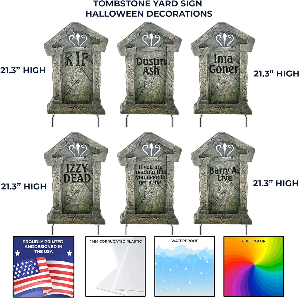 12 Halloween Tombstones for Halloween Cemetery