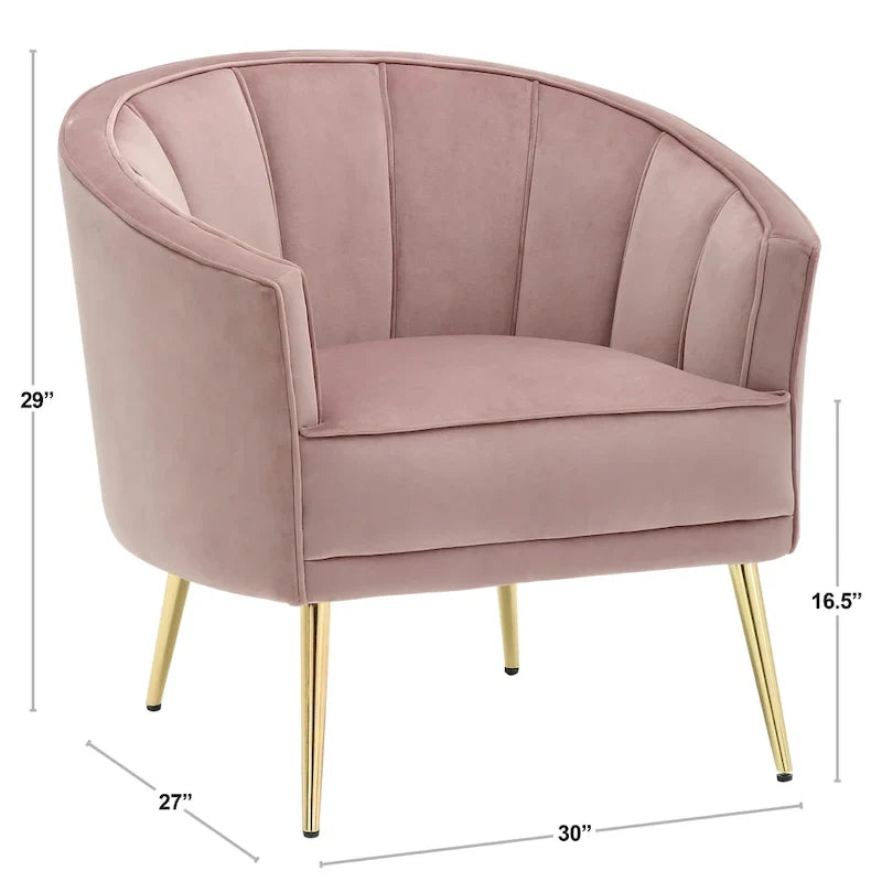 Randolf Velvet Accent Chair in Silver Orchid