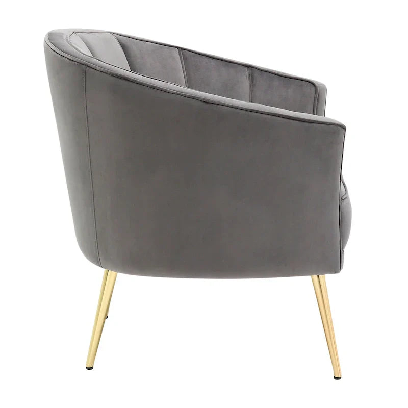 Randolf Velvet Accent Chair in Silver Orchid
