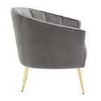 Randolf Velvet Accent Chair in Silver Orchid
