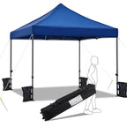 Alden Design Adjustable 10' x 10' Commercial Pop-up Canopy with Wheeled Carry Bag, Blue