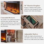Farmhouse Electric Fireplace TV Stands up to 80, Entertainment Center
