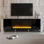 Contemporary TV Stand with Electric Fireplace - Fits TVs Up to 78 Inches