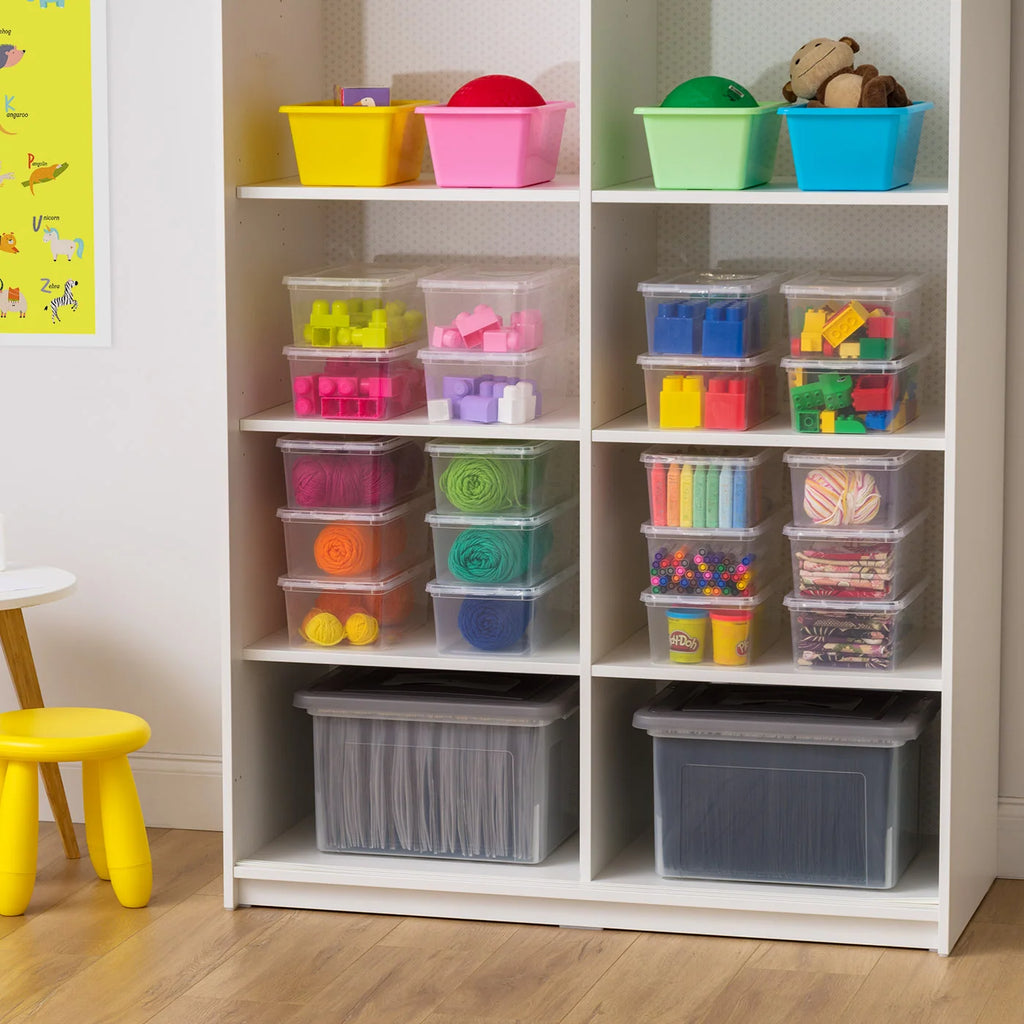 Stackable Plastic Closet Storage Box, Clear | 5 qt