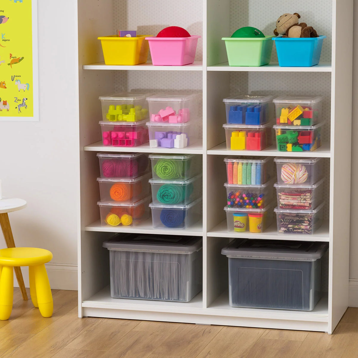 Stackable Plastic Closet Storage Box, Clear | 5 qt