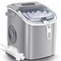 Nugget Ice Makers Countertop, Pebble Ice Machine with Chewable Pellet Ice, 34Lbs/24H, Self-Cleaning, Sonic Ice, One-Click Operation, for Kitchen,Office Stainless Steel Black
