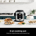 Ninja OL701 Foodi 14 in 1 SMART XL 8 Qt. Pressure Cooker Steam Fryer with SmartLid & Thermometer   Auto Steam Release, that Air Fries, Proofs & More, 3 Layer Capacity, 5 Qt. Crisp Basket, Silver/Black