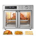 Midea Flexify French Door Toaster Oven Air Fryer Combo, 26.4 QT, Extra Large Air Fryer Countertop Oven 10 in 1 Combo, 25% Faster Cooking and 90% Less Oil, Stainless Steel : Home & Kitchen