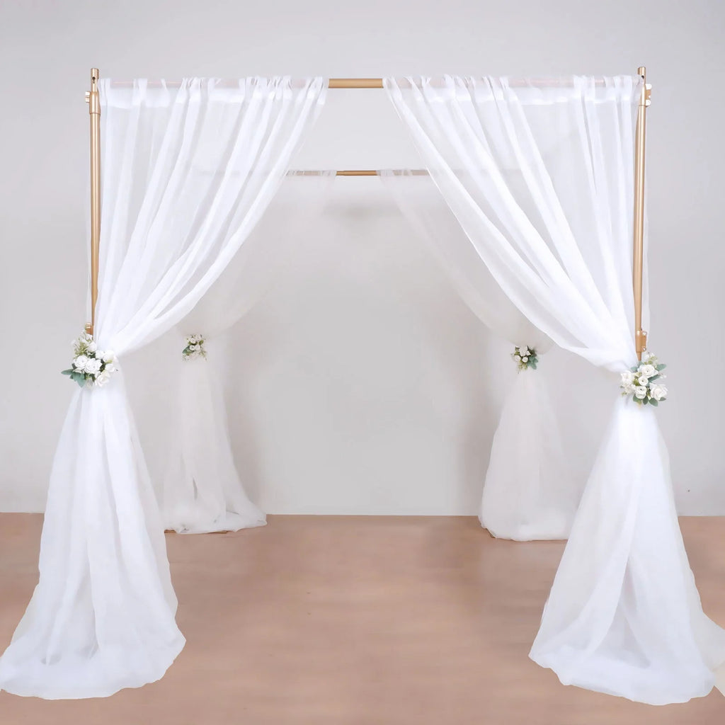 Efavormart 10ft | 4 Post Gold Metal DIY Photography Backdrop Stand, Wedding Arch Canopy Tent