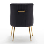 SEYNAR Set of 6 Modern Glam Boucle Velvet Dining or Vanity Chairs with Rear Handle