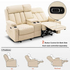 MCombo Faux Leather Electric Reclining Sofa with Heat and Massage - Models 6095/6075/6077