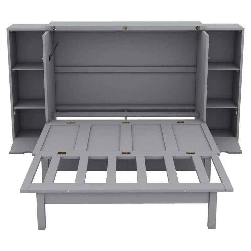 Murphy Wall Bed with Storage Shelves Drawers and USB Charging