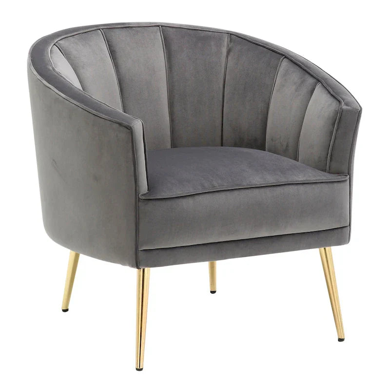 Randolf Velvet Accent Chair in Silver Orchid