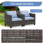 Ainfox 7 Pcs Outdoor Patio Furniture Sofa Set on Sale, Grey Rattan Grey Cushion