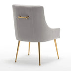 SEYNAR Set of 6 Modern Glam Boucle Velvet Dining or Vanity Chairs with Rear Handle