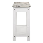 Denhour DH BASIC 4-Piece Open-Shelf Coffee Table Set with Drawer in Transitional Rubberwood
