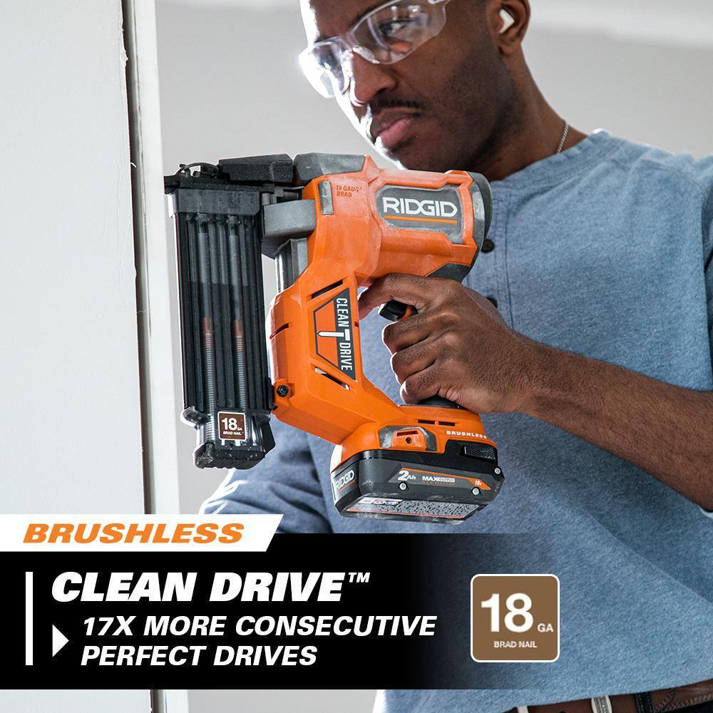 18V Brushless Cordless Nailer Combo Kit with Brad & Finish Nailers, Battery & Charger