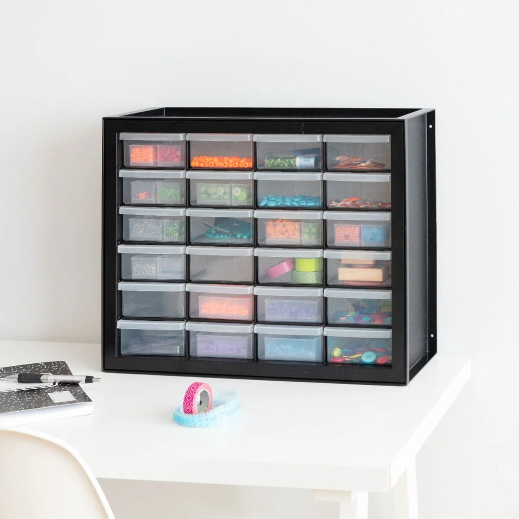 Drawer Parts Cabinet - 24 Drawer | White