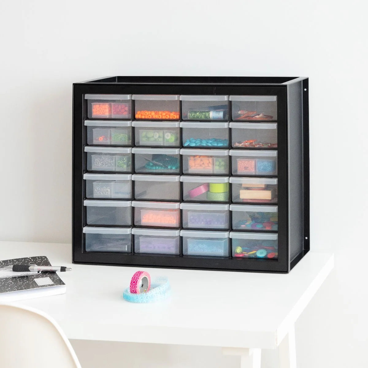 Drawer Parts Cabinet - 24 Drawer | White