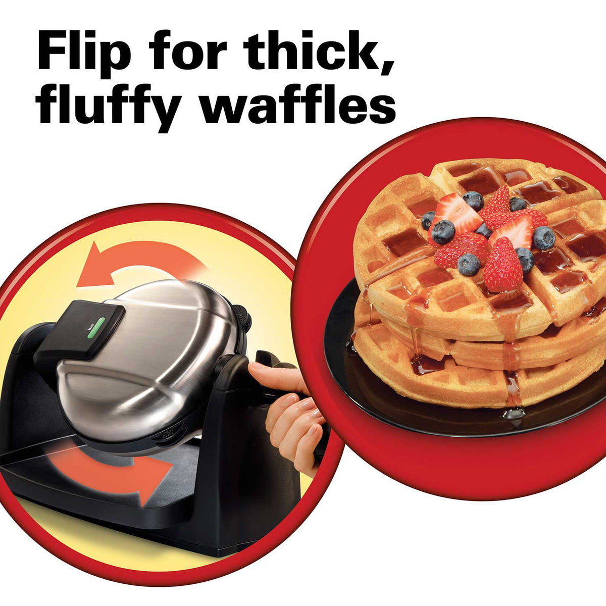 Hamilton Beach Flip Belgian Style Waffle Maker with Removable Plates