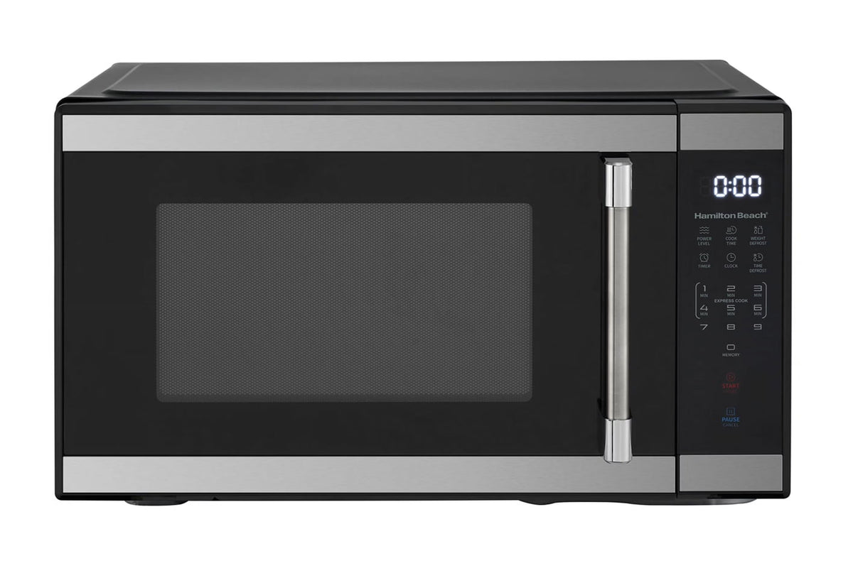 Hamilton Beach 1.1 Cu. Ft. Countertop Microwave Oven, 1000 Watts, White Stainless Steel