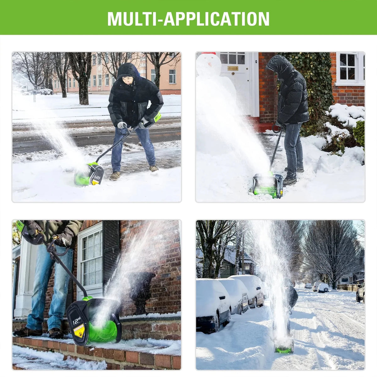 Greenworks 12" 80V Cordless Snow Shovel, Battery Not Included, 2601202