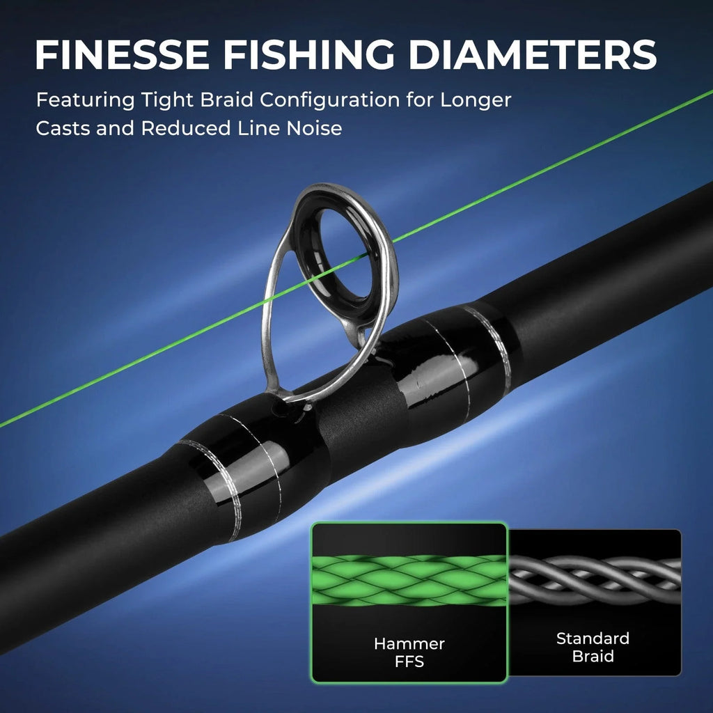 KastKing Hammer FFS Finesse Neutral Density Braided Fishing Line | Black / 150 Yds / 10 LB