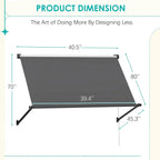 AECOJOY Retractable Awning, 40"x80" Manual Outdoor Awnings for Door Entrance, Sun Shade Canopy