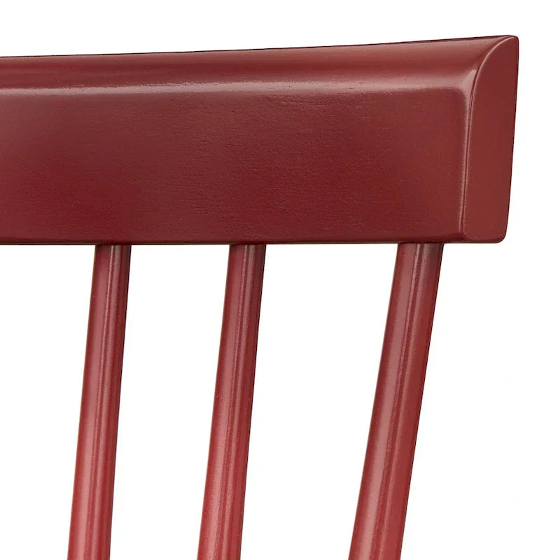 Set of 2 Spindle Back Dining Chairs Solid Rubberwood Farmhouse Style