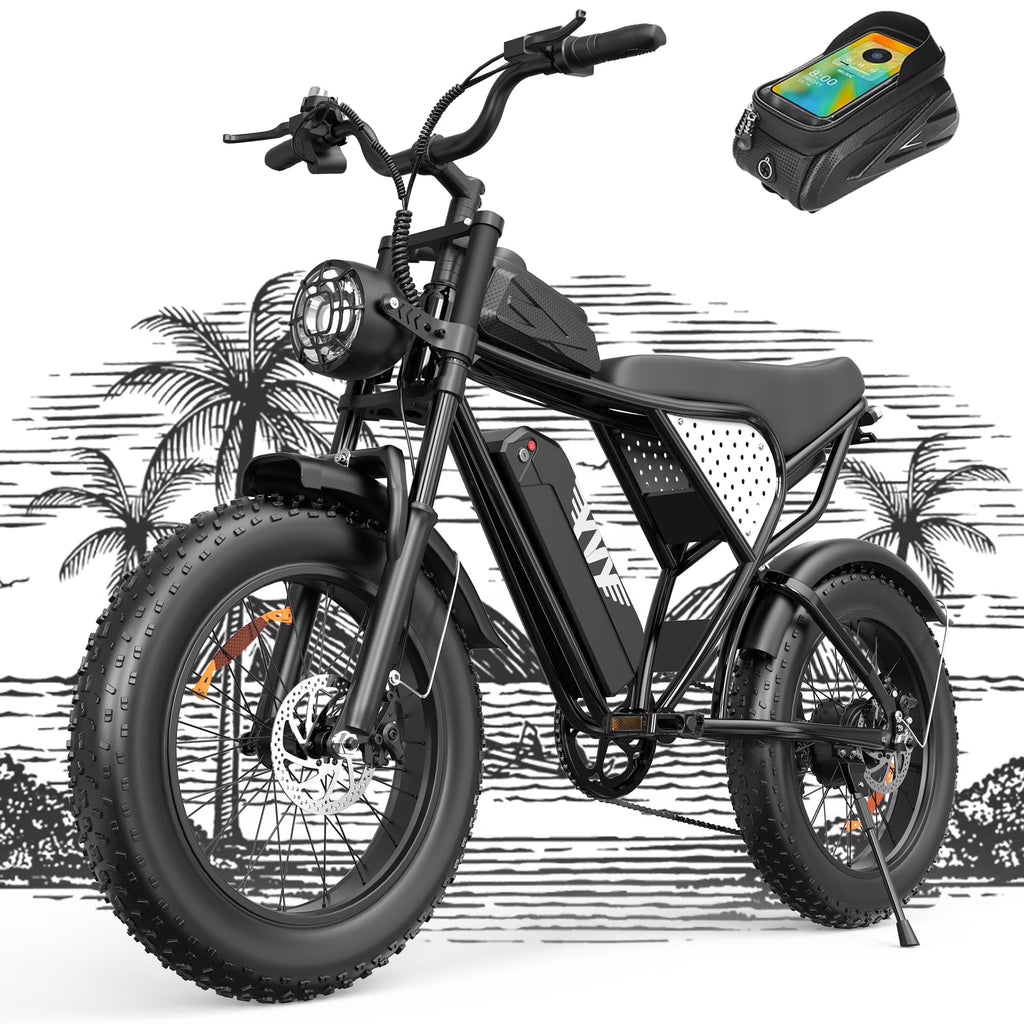 YVY 1500W Electric Bike for Adults, 33MPH 20'' Fat Tire Electric Motorcycle, 48V 20AH Removable Battery, 30 - 60
