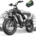 YVY 1500W Electric Bike for Adults, 33MPH 20'' Fat Tire Electric Motorcycle, 48V 20AH Removable Battery, 30 - 60