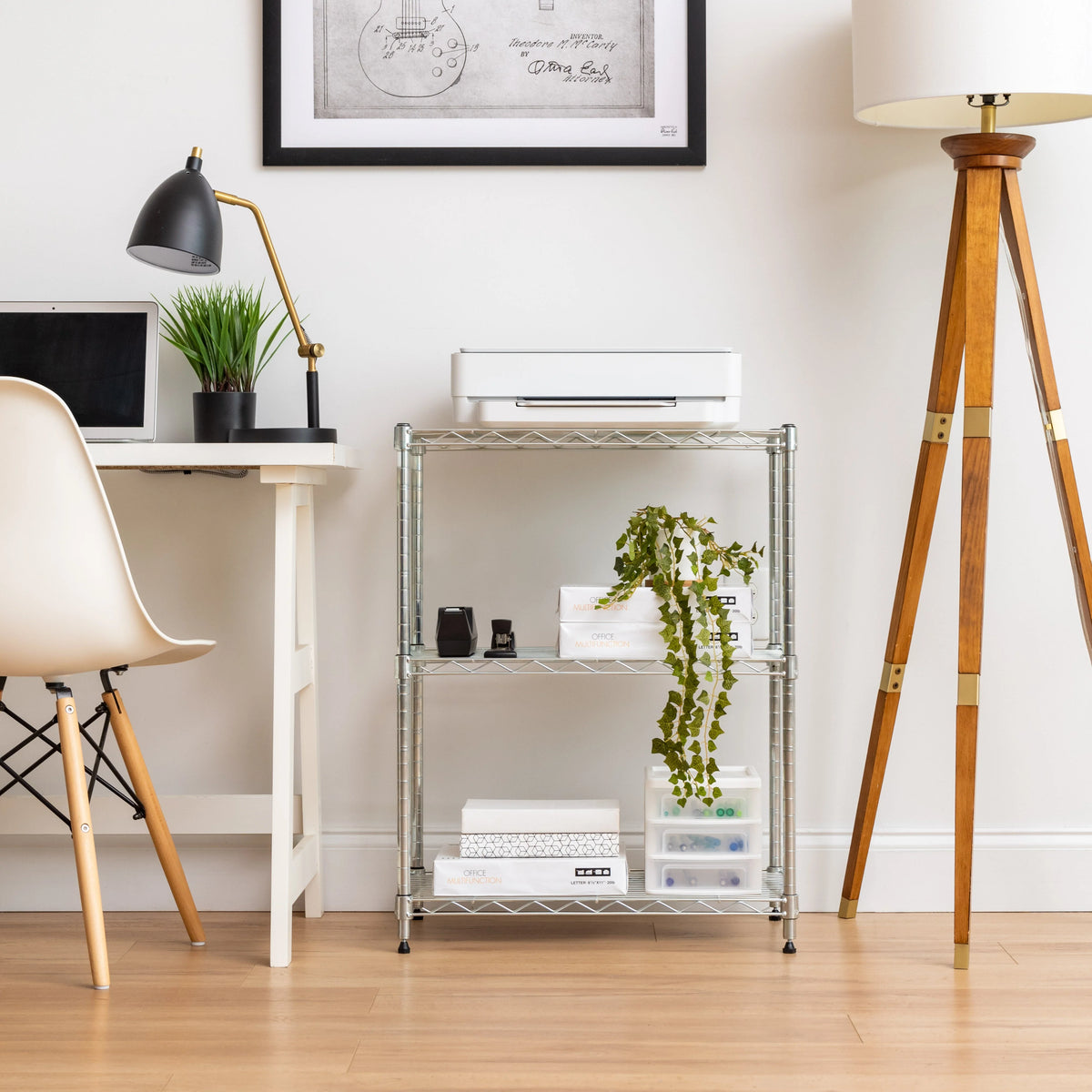 3 Shelf Wire Storage Unit, Silver