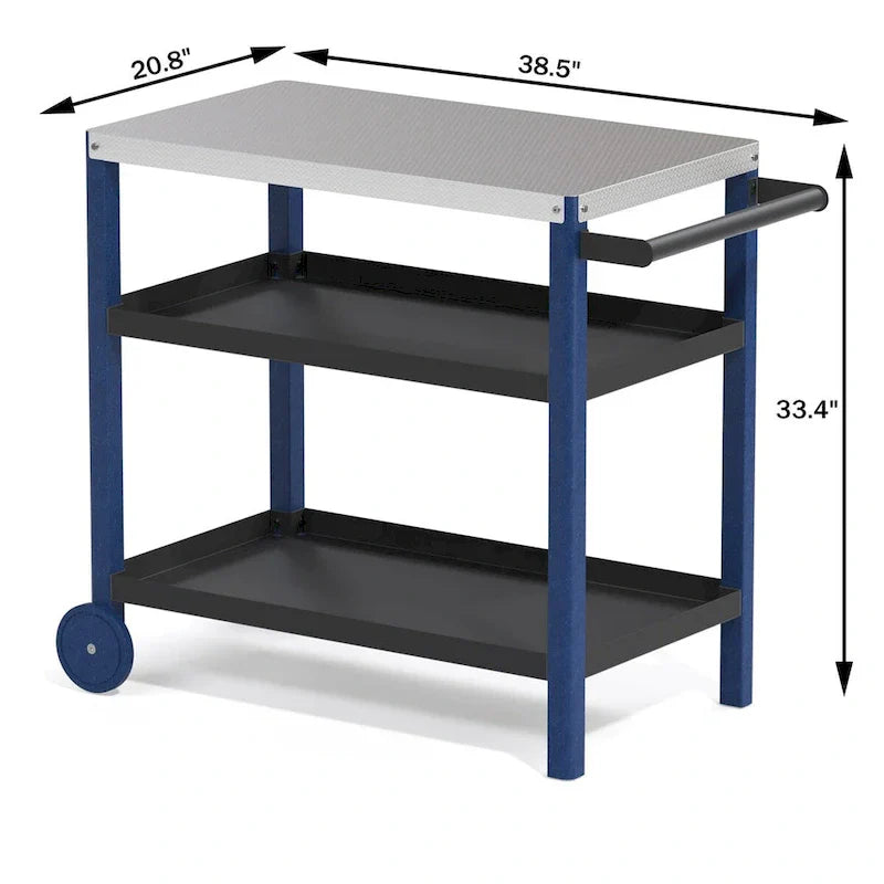 Portable Kitchen Island Grill Cart for Patios