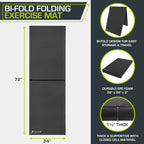 Bi-Fold Folding Exercise Mat | Black