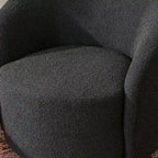 Set of 2 KINWELL 34-Inch Wide Upholstered Swivel Barrel Chairs