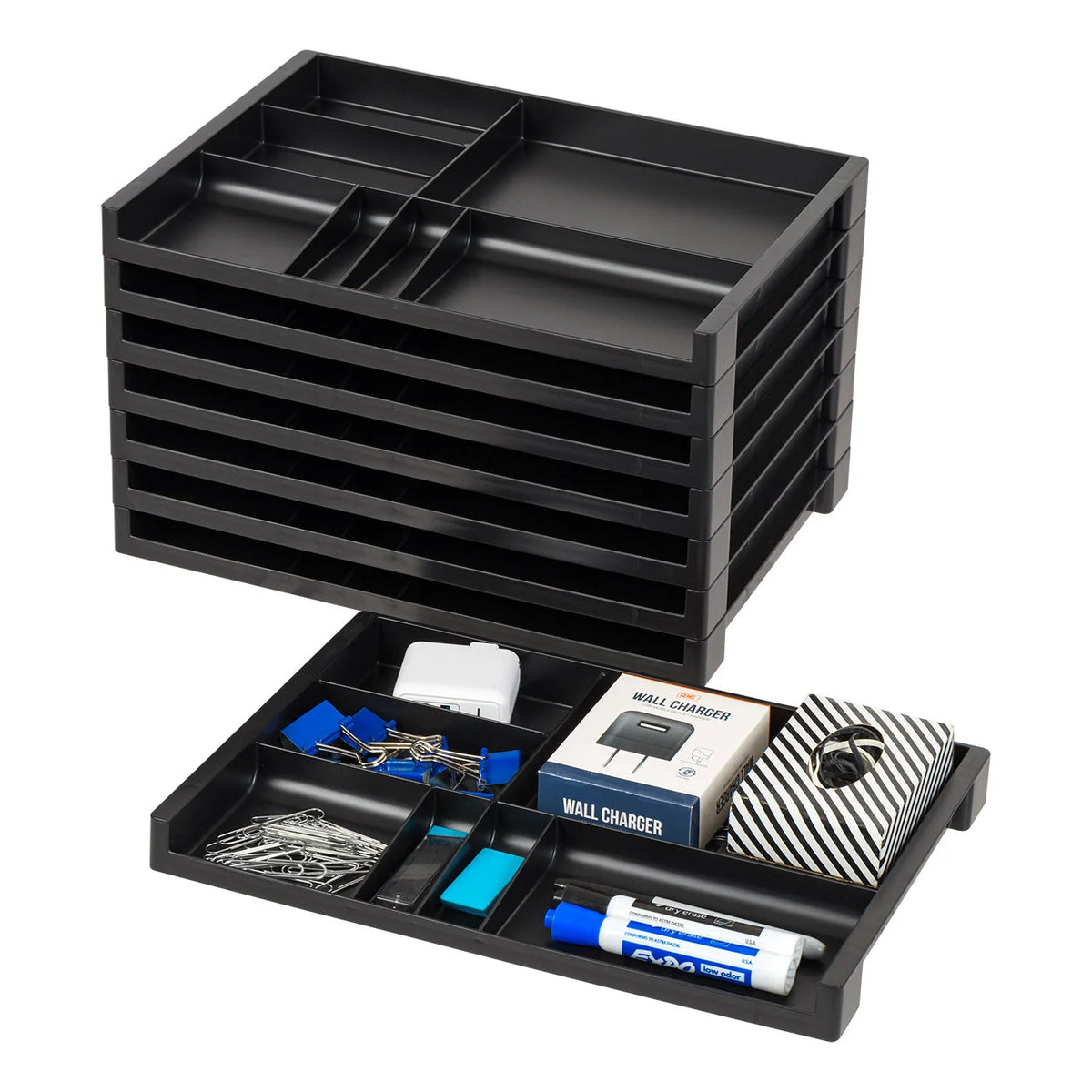 Organizer Tray, 8 Pack, Black