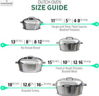 Cast Aluminum Dutch Oven - 8 Quart - Oval Dutch Oven Pot with Lid for Families and Parties - Lightweight Cajun Cookware with Ideal Heat Distribution - Oval Roaster Pan with Lid (13 Inch)