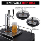 170L Dual-Tap Stainless Steel Kegerator with Drip Tray