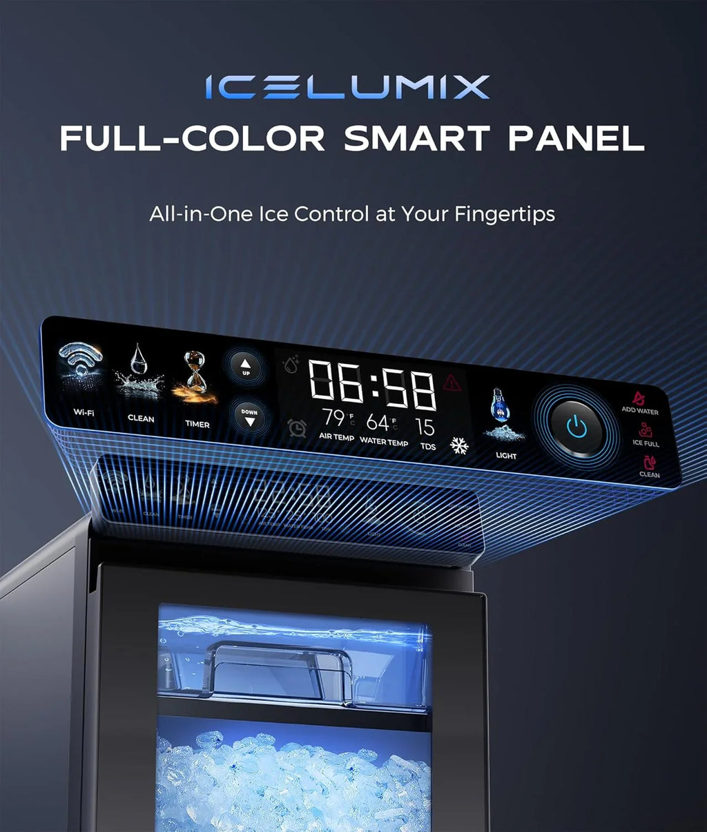 Smart Countertop Pebble Ice Maker, 44 Lb./24H, Self-Cleaning