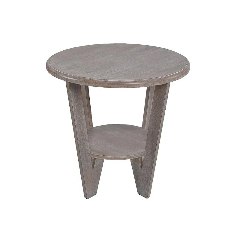 COZAYH Set of 2 Rustic Farmhouse End Tables with Storage Shelf - Vintage Grey French Country Accent Side Tables