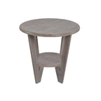 COZAYH Set of 2 Rustic Farmhouse End Tables with Storage Shelf - Vintage Grey French Country Accent Side Tables