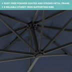 JUSTLET 10ft Heavy Duty Patio Hanging Offset Cantilever Patio Umbrella W/ 4-Piece Base Included Included, Beige