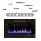 Electric Fireplace TV Stand Entertainment Center with LED Flame Effects and Remote Control